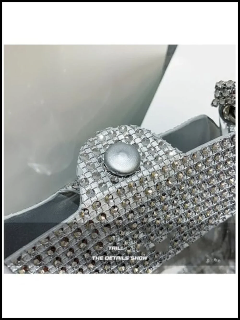 Clear Chain Evening Clutch Bag Stadium Approved Rhinestone Handbag Shoulder